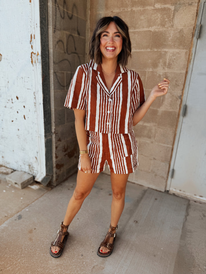 Cleobella | Mizuki Blouse -Vecchio Stripe Print