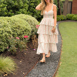 ZOE & CLAIRE | Floral Printed Tiered Dress - Pink Multi