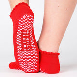 Pointe Studio | Women's Happy Full Foot Grip Sock – Red