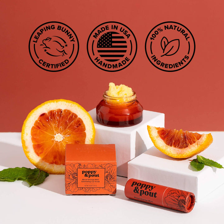 Poppy & Pout Lip Balm | Blood Orange Mint