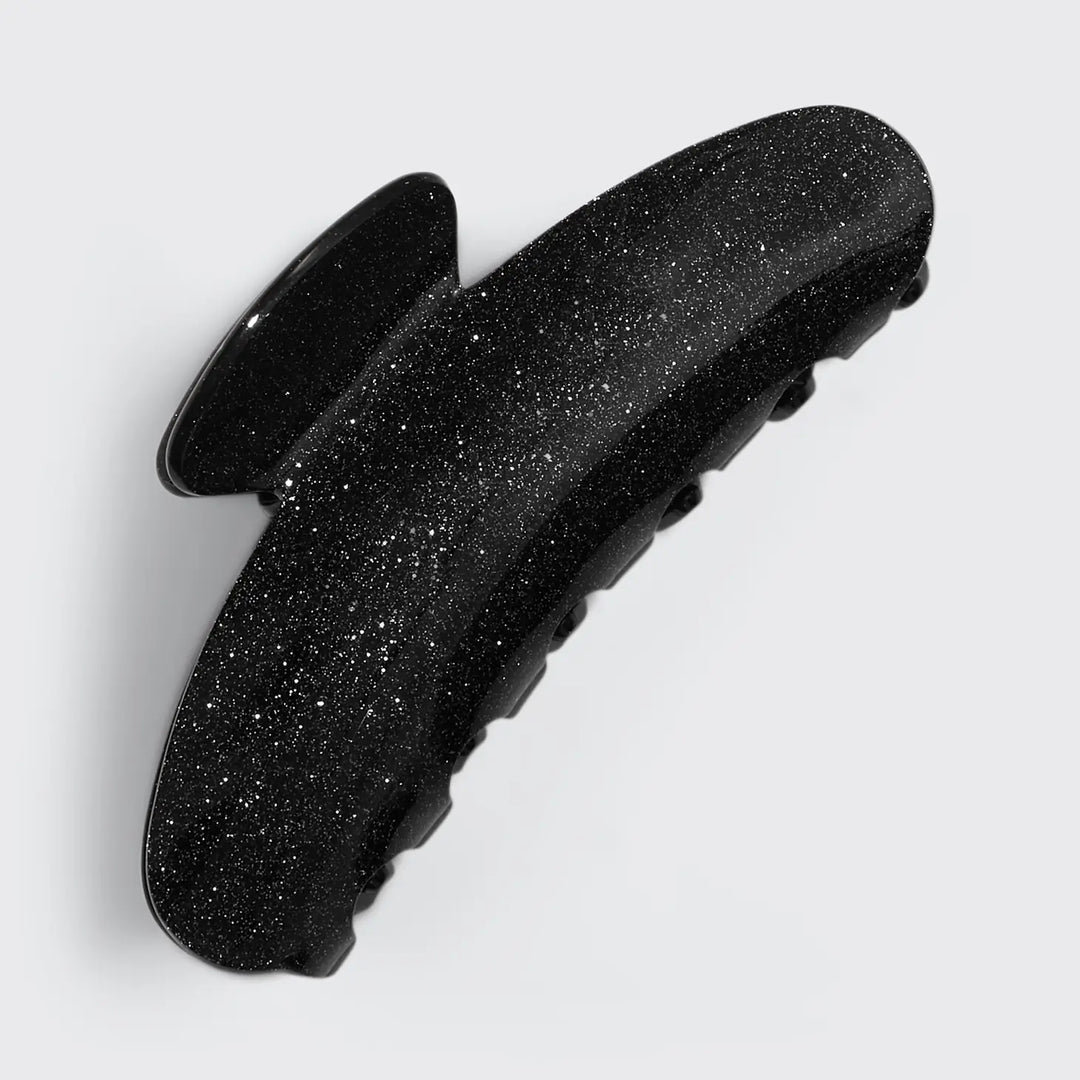 Kitsch Plastic Claw Clip | Black Glitter