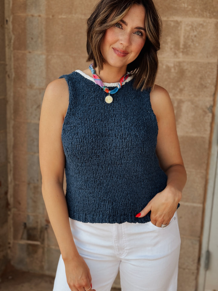 Free People | Sicily Sweater Shell - Dark Denim Combo