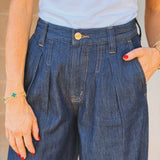Pistola | Delphine Pleated Denim Wide Leg - Force