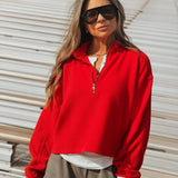 Free People | Celeste Quarterzip - Salsa