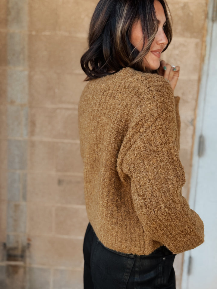 BLACK FRIDAY - Clara Plush Cardigan Top - Dark Mustard