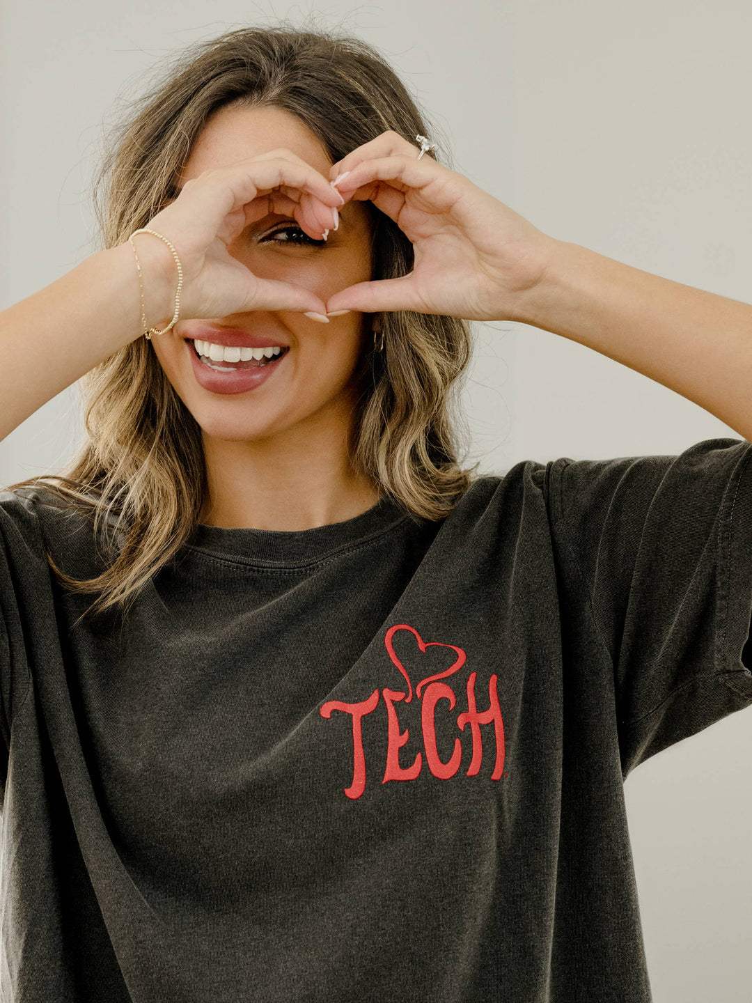 Texas Tech Lyric Puff Ink Pepper Comfort Colors Tee
