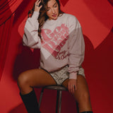 LivyLu | Sonny & Cher I Got You Babe Heart Pink Sweatshirt