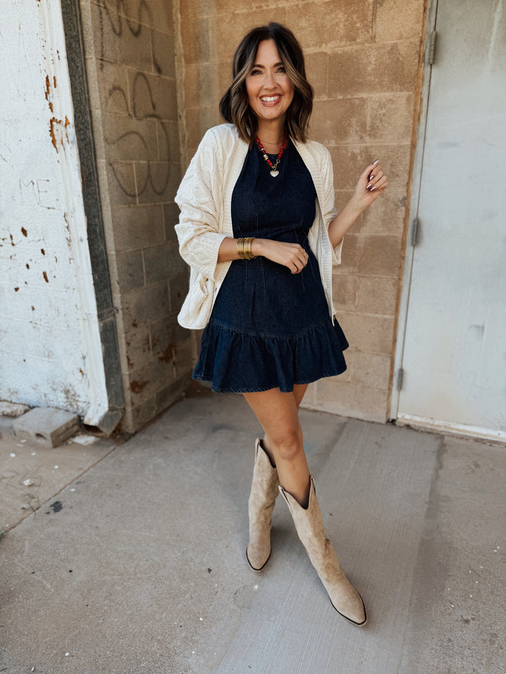 Laurel Ruffle Dress - Moonlight Rinse