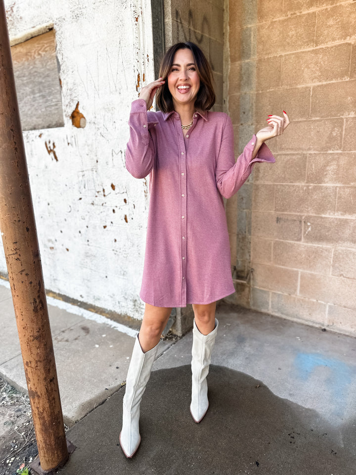 Faherty | Legend Sweater Dress -  Rose Twill