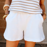 Perfect White Tee | Bari French Terry Short - White