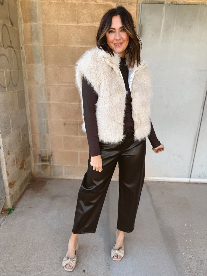 Sanctuary | Silky Fur Vest - Almond Cream