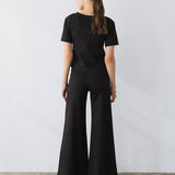 Ripley Rader | Ponte Knit Standard Wide Leg Pant- Black