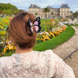 Solar Eclipse | Hand-painted Monarch Butterfly Claw Hair Clip