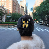 Solar Eclipse | Hand-painted Monarch Butterfly Claw Hair Clip