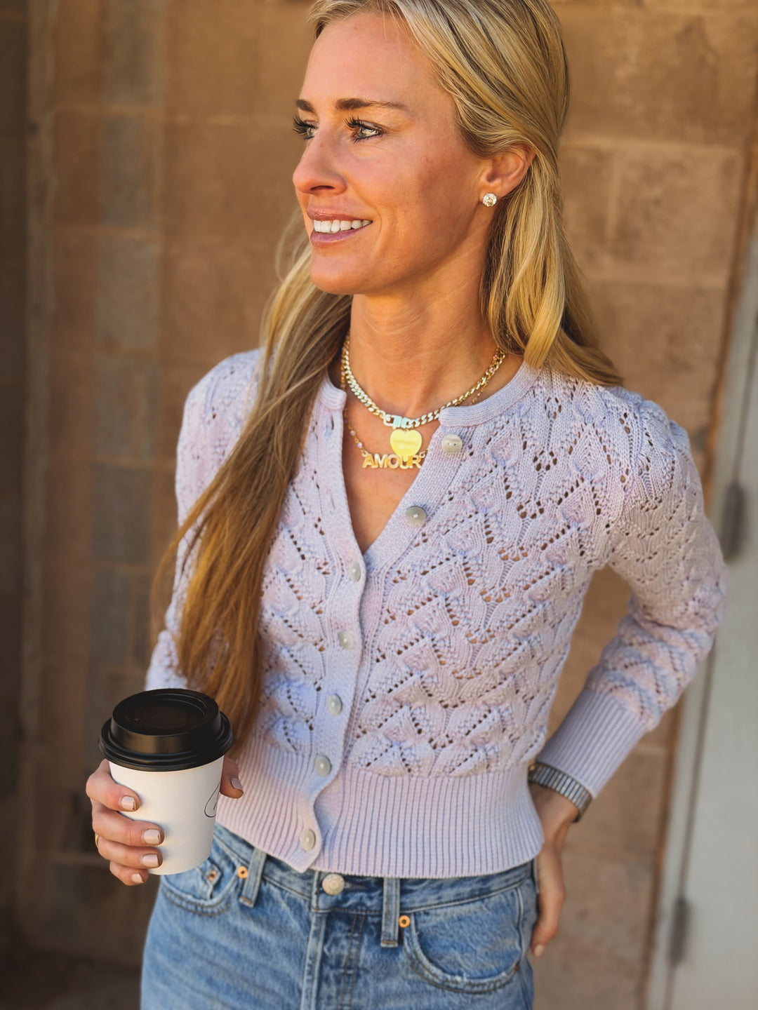 Free People | Pretty in Pointelle Cardi - Orchid Hush