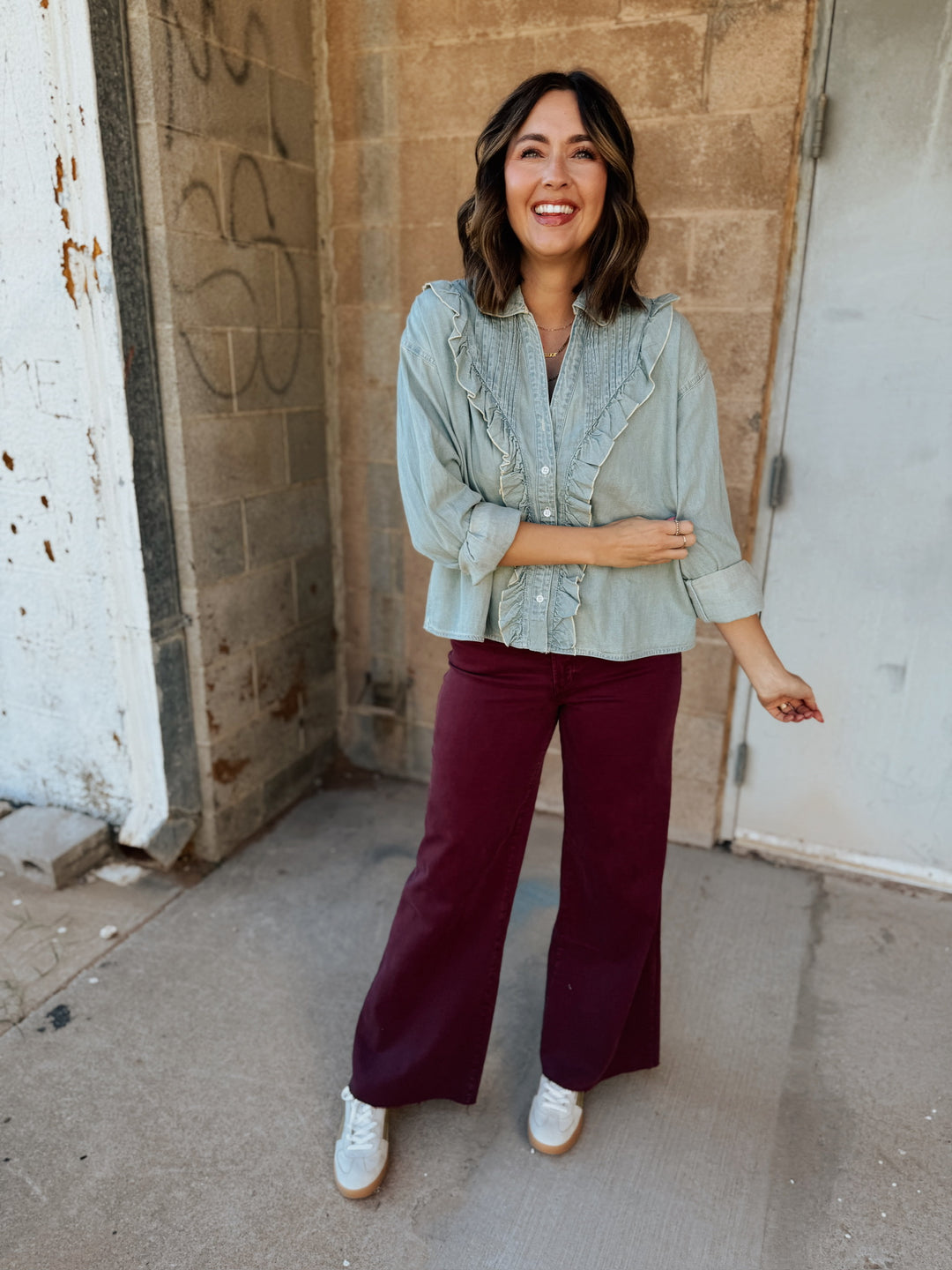 We The Free | Tattered and Ruffled Top - Vintage Tint Wash