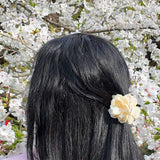 Solar Eclipse | Handmade Origami Gardenia Flower Claw Hair Clip - Cream