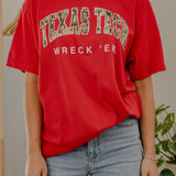 LivyLu | Texas Tech Camo Filled Gault Comfort Colors Tee - Red