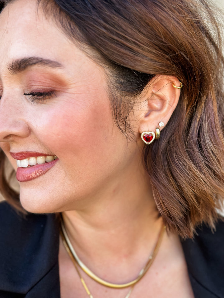 Vanessa Mooney | The Mini Heart Earrings - Ruby