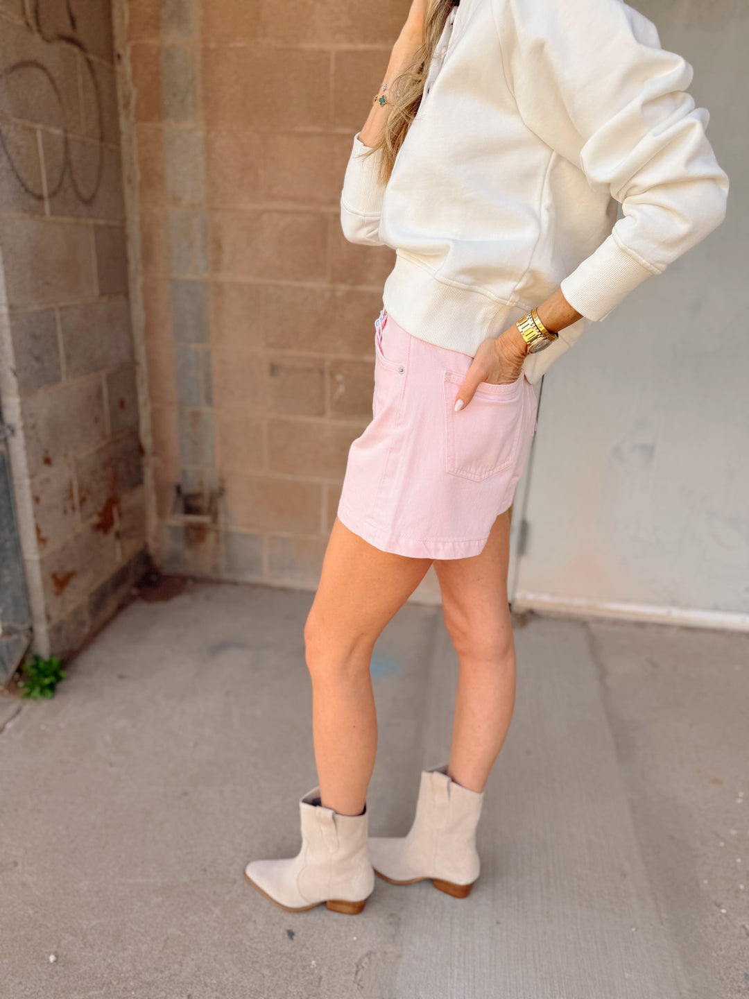 Pistola | Saige High Rise A-line Short - Blush