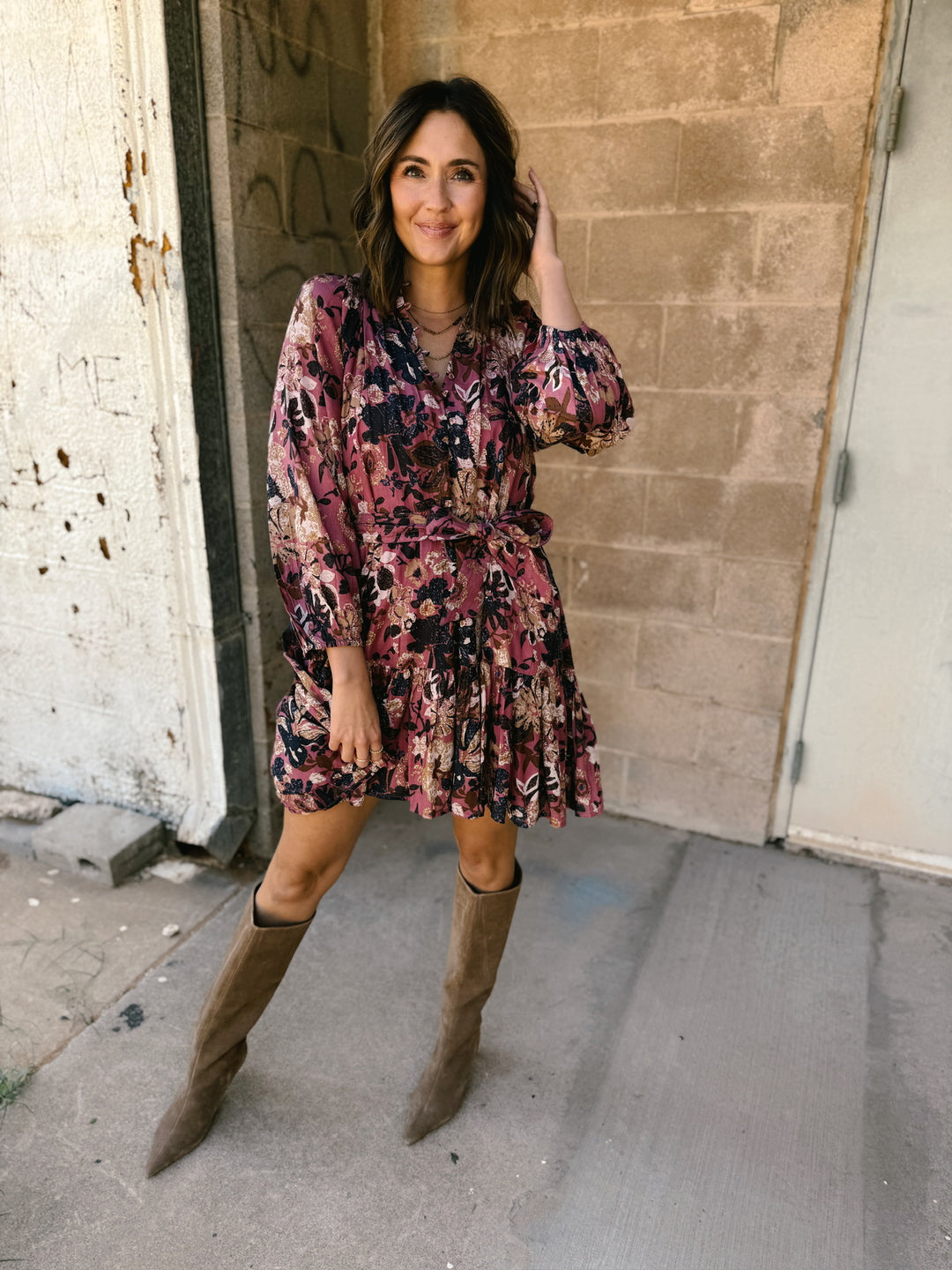 Free People | Kiki Kitten Heel Boot - Tan Suede