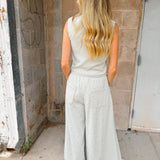 La Biz | Rib Muscle Tank Top and Pants Set - Heather Grey