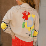 Kerri Rosenthal | Fringe Shawl Collar Cardigan - Chalk
