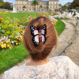 Solar Eclipse | Hand-painted Monarch Butterfly Claw Hair Clip