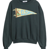 Daydreamer | El Capitan Flag Oversized Crew Sweatshirt - Vintage Black