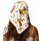 Jenni Earle | Silk Scarf - Word Jumble - Square Neck & Hair Scarf