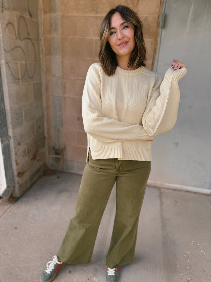 Free People | Spring Street Pullover- Banana Cream