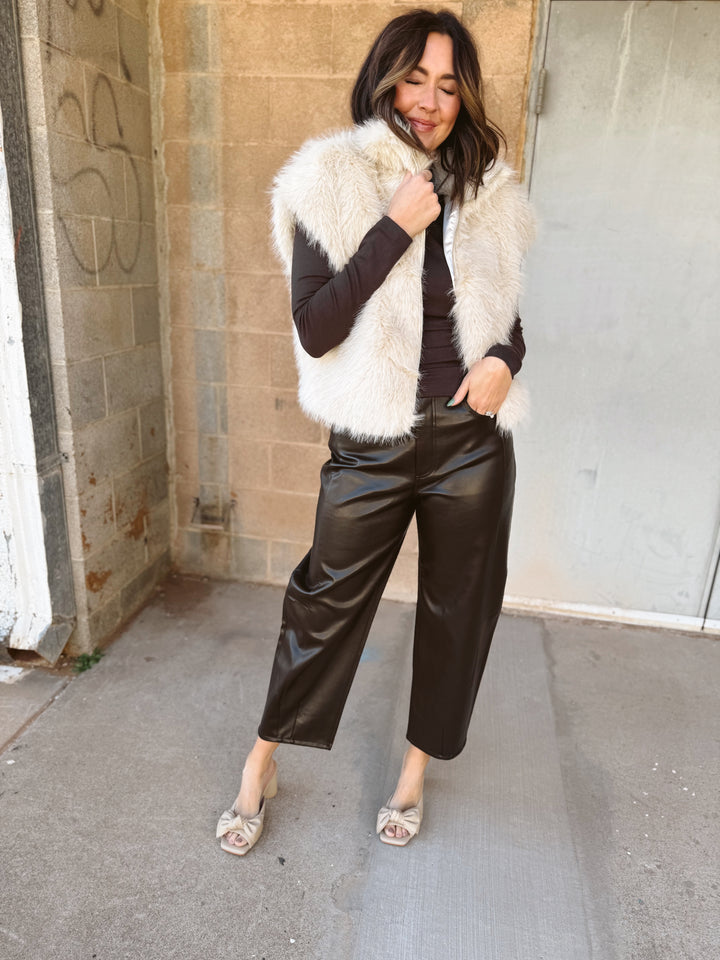 Sanctuary | Silky Fur Vest - Almond Cream