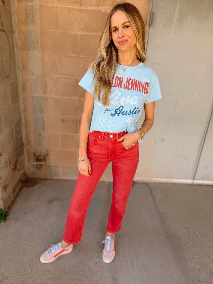 Daydreamer | Waylon Jennings Live From Austin Reverse GF Tee - Blue