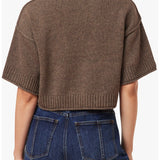 Habitual | Crewneck Short Sleeve Sweater - Heather Mocha