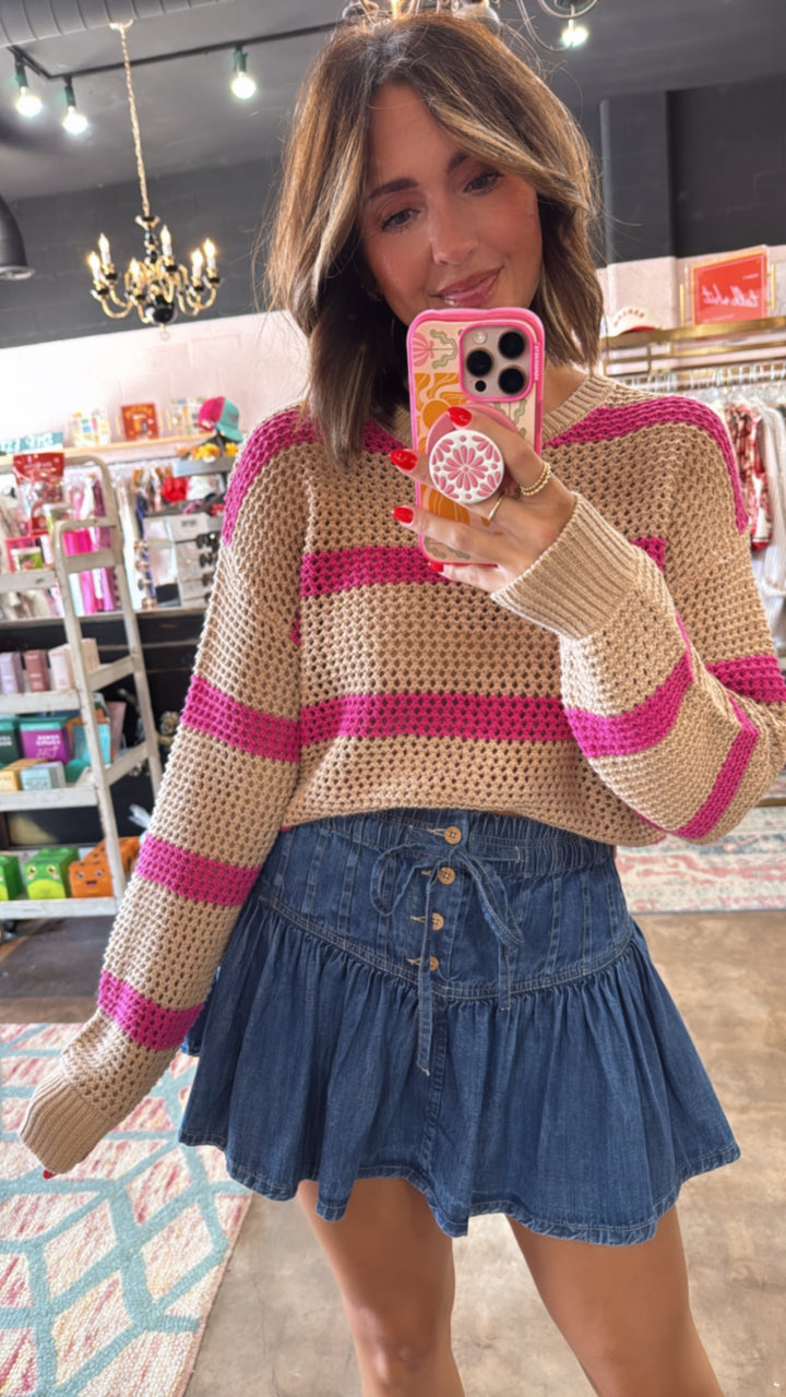 Z Supply | Broadbeach Striped Sweater - Biscuit