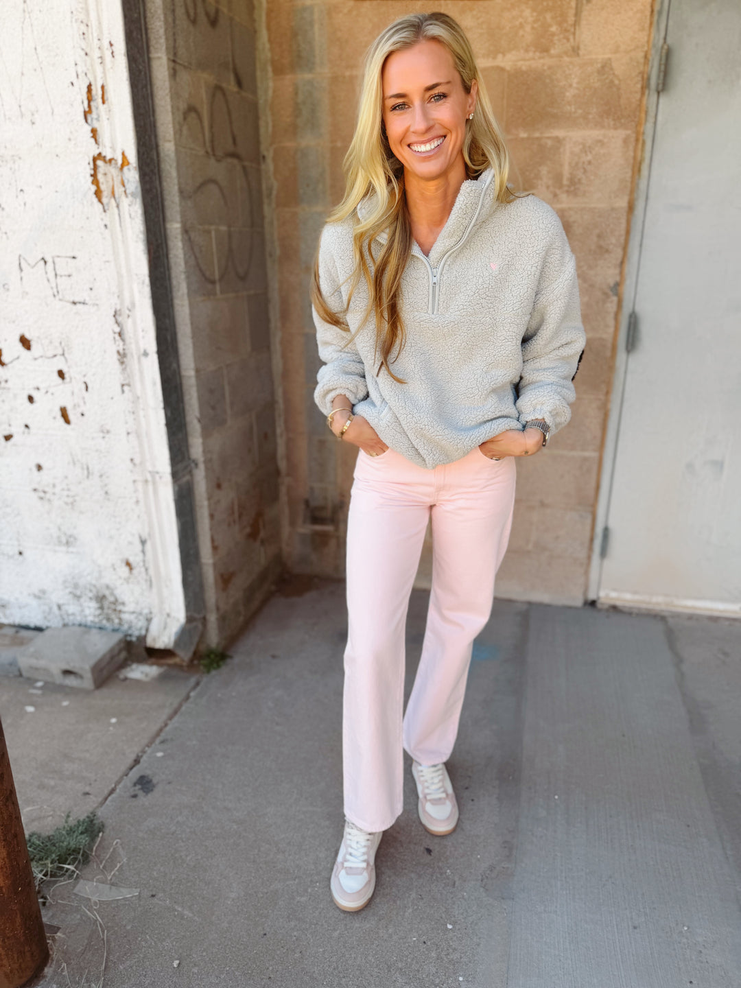 Kerri Rosenthal | Quarter Zip Coze Magoze - Light Gray