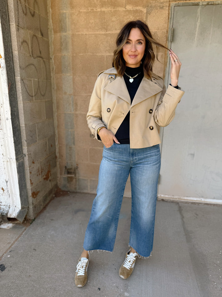 Cropped Trench with Belt- Incense