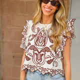 THML | Flutter Sleeve Embroidery - White