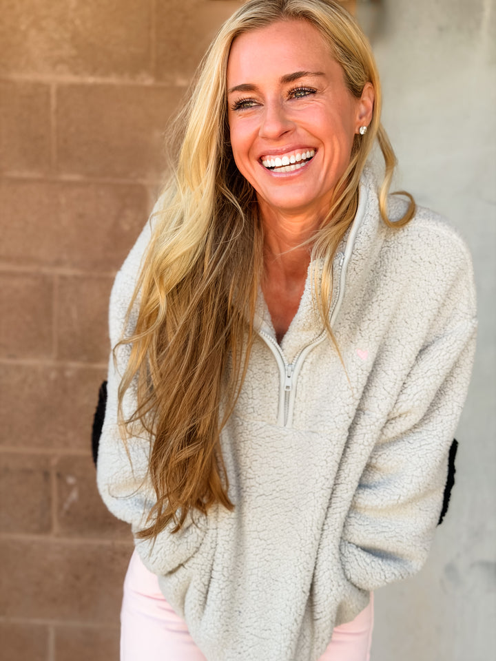 Kerri Rosenthal | Quarter Zip Coze Magoze - Light Gray