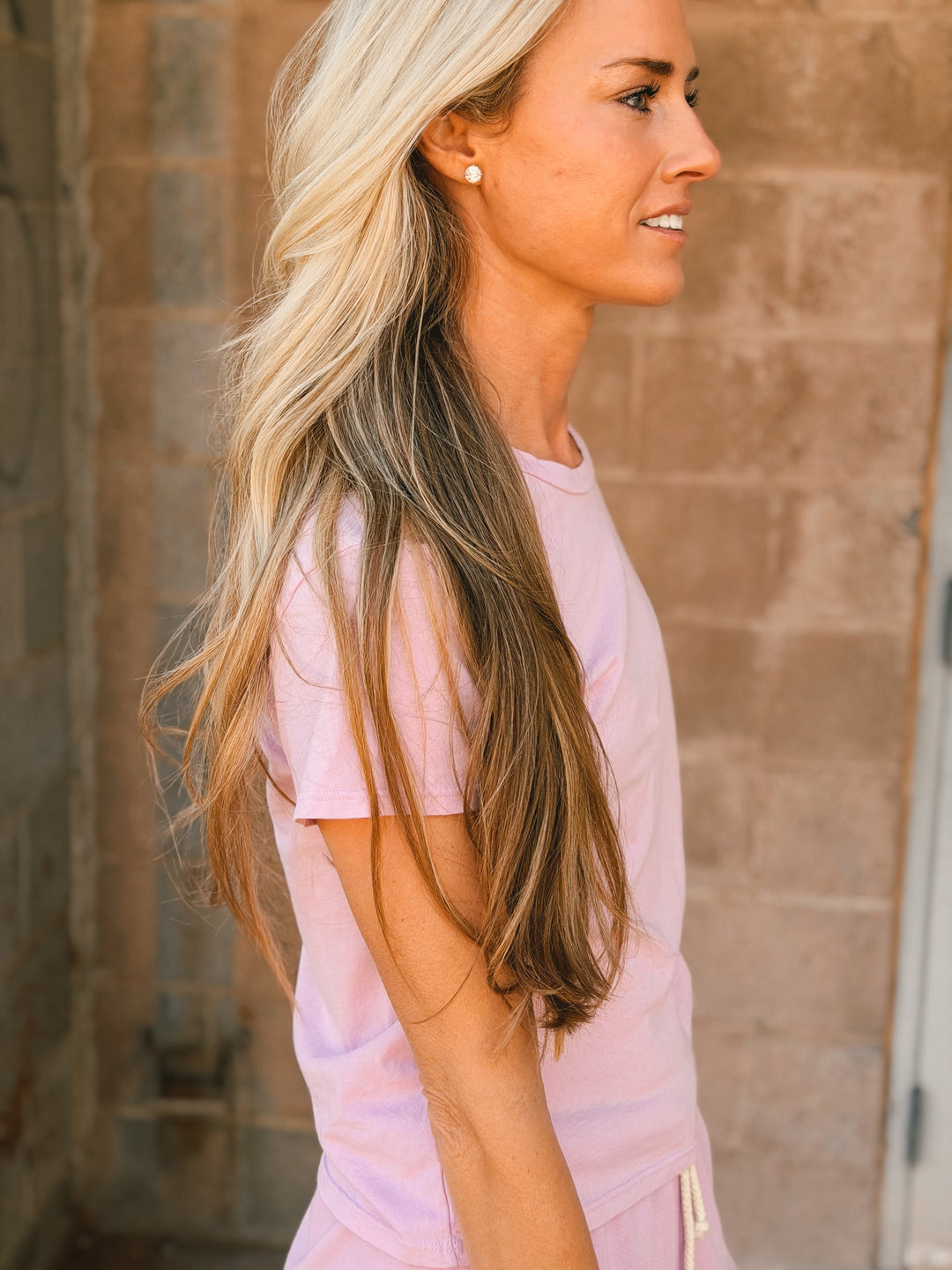 Perfect White Tee | Harley Boxy Crew Tee - Sugar Pink