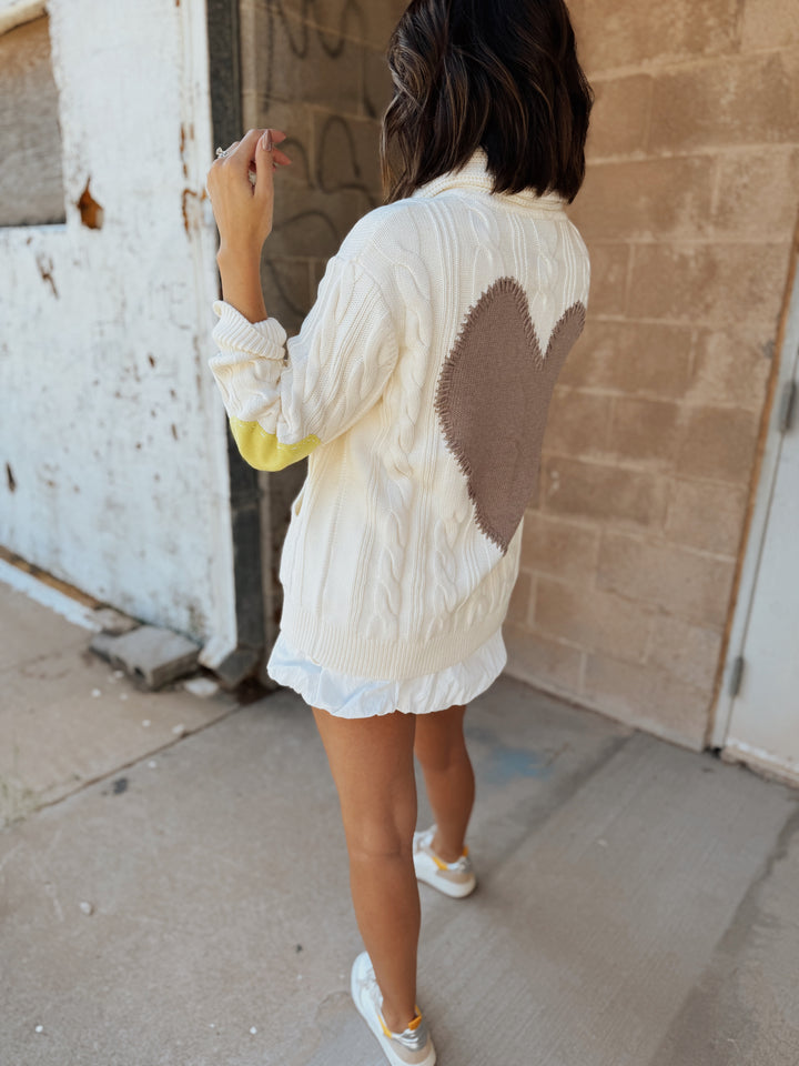 Kerri Rosenthal | Shawl Collar Helen Imperfect Heart Cardigan - Natural