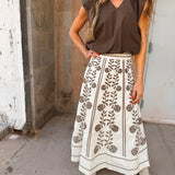 J. Marie Maelan Midi Skirt - Cream