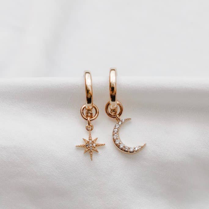 Celestial Star & Moon Hoops