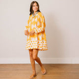Sunshine Tienda |  Palm Geo with Gold Dot Lilly Dress - Gold