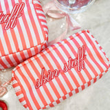 Skin Stuff - Pink & Red Stripes Large Bag