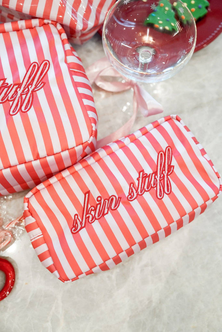 Skin Stuff - Pink & Red Stripes Large Bag