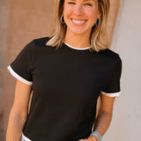 Good American | The Layered Tee - Black
