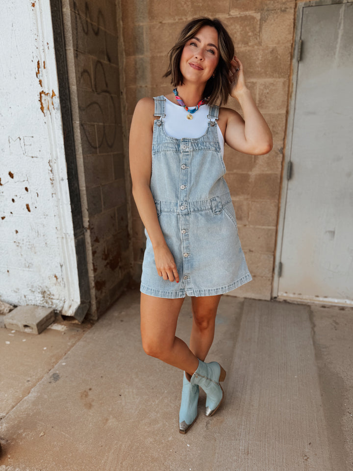 We The Free | Edie Denim Skirtall - Apple Blues