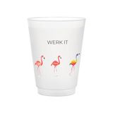"Werk It" Flamingo Frosted Cups | Set of 6
