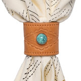 Jenni Earle | Leather Bandana Slide - Studded Diamond - Scarf Ring